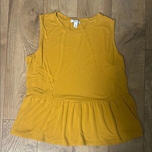 Nine West Yellow Peplum Tank Top